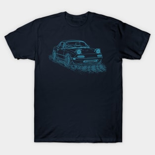 Mazda MX5 Miata Lineart Blueprint T-Shirt